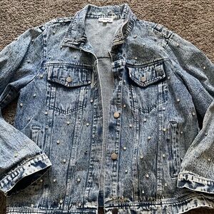 MACARON Studded Blue Jean Jacket